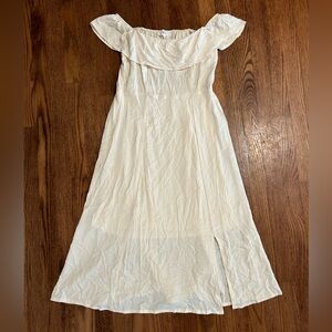 Lucky brand, whisper white off the shoulder midi dress, Size M